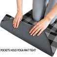 thumbnail image 3 of Gray Black Checkerboard Checkered Pattern Hot Yoga Mat Towel Non Slip for Hot Yoga - Quick-Drying Yoga Mat Cover with 4 Corner Pockets with Travel Bag - Hot Yoga Towel Non Slip 74"x26", 3 of 6