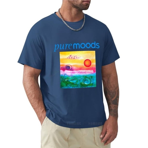 Camiseta de verano para hombre camisa de manga corta con cuello redondo sin estampado de los 90