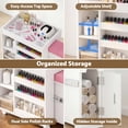 thumbnail image 6 of Advwin Rolling Pedicure Trolley Cart with Foot Rest, Storage Shelves & Cabinet, Mobile Pedicure Foot Stool Stand Pedicure Station for Nail Tech & Home Salon, Pink, 6 of 7
