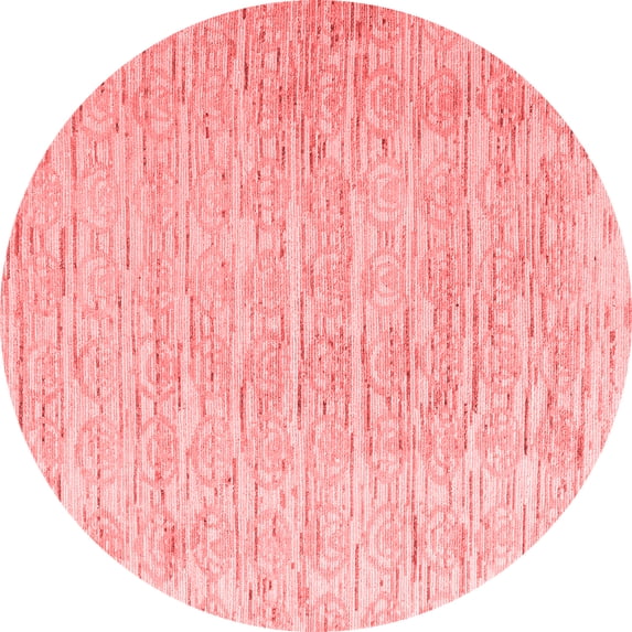 Ahgly Company Indoor Round Solid Red Modern Area Rugs, 3' Round