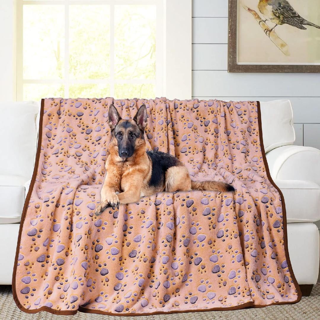 40 Pieces Blankets Soft Fluffy Fleece Washable Pet Blanket Dog Blanket Paw Print Pattern Fleece Blankets for Pets Puppy Blankets Fleece Throw Warm Bed Mat for Dog Puppy Cat 24 x 16