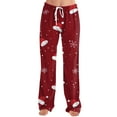 thumbnail image 3 of Hearthz Christmas Pajamas Pants for Women Winter Wide Leg Womens Pajama Bottoms Fall Drawstring Womans Lounge Pants, 3 of 7