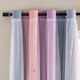 thumbnail image 2 of Cortina XiDi Rainbow Gris/Rosa con forma de estrellas opacas de doble capa, 2 of 8