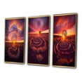 thumbnail image 3 of Designart "Spiral Land Art Vibrant Pink Sunset VII" Storms Framed Wall Art Set Of 3 - Yellow Traditional Frame Gallery Wall Set For Home Decor, 3 of 6