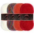 thumbnail image 1 of JubileeYarn Mohair Elixir Yarn - Mezcla de lana para bebé - 50 g/ovillo - Tonos de rojo - 4 ovillos, 1 of 1