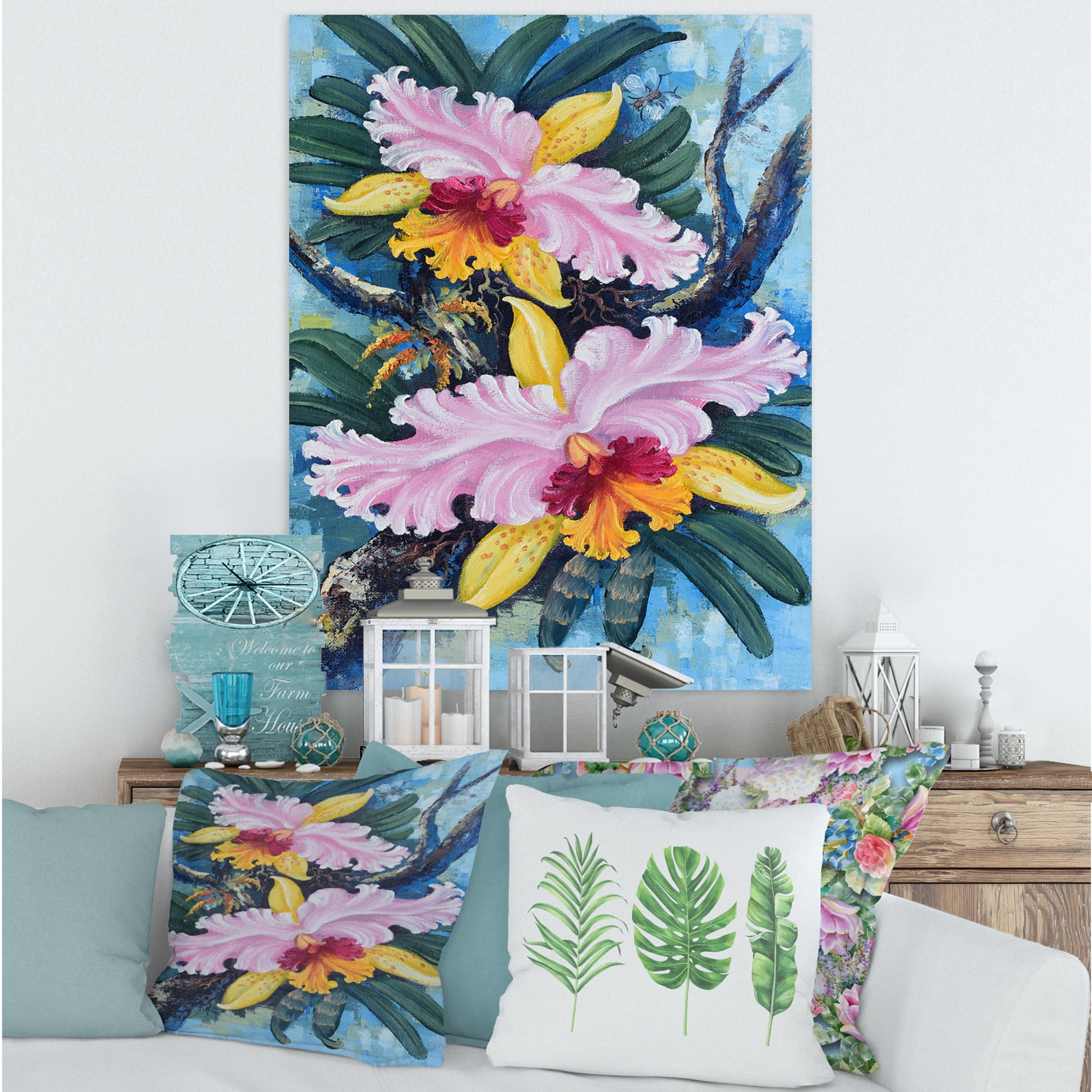 Designart ' Ancient Forest Orchids I ' Traditional Canvas Wall Art Print