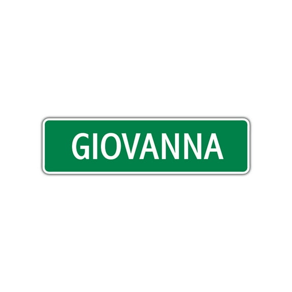 Giovanna Girls Children Name Letter Printed Indoor Outdoor Unique Wall Novelty Plaque Decoration Label Aluminum Metal Sign 4"x13.5"