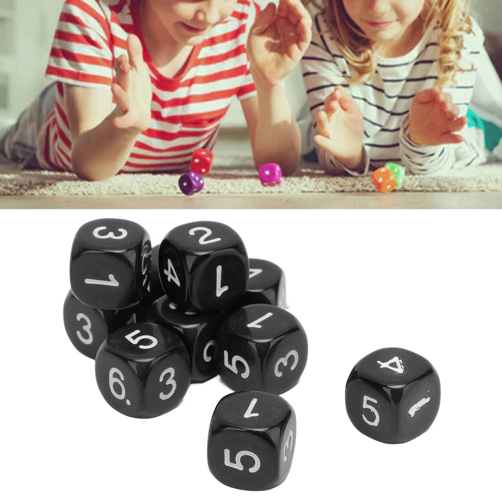 Lot De 20 Dés à 6 Faces En Plastique – Coins Arrondis, Couleurs Vives – Jeu De Société Et Aide Pédagogique – Jaune