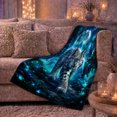 thumbnail image 6 of Mystical Lynx Forest Moonlight Enchanting Fantasy Nature Scene, Mystical Woodland Scene, Warm Flannel Blanket for Living Room and Reading Nook, Wildlife Lovers Friendship Gift, Fantasy Home Decor, 6 of 9