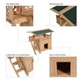 thumbnail image 2 of Pawhut 2-Story Indoor, Outdoor Wooden Cat House Shelter With Balcony Roof, Natural, 2 of 6