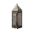 thumbnail image 3 of MMJ Candle Holder Metal Hollow Openwork Vintage Moroccan Lantern Tabletop Hanging Decor 12.00x3.74in, 3 of 6