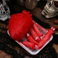 thumbnail image 3 of 6pcs in 1 Set Scary Halloween Organ Fast Food Box Realistic Body Part Heart Eyeball Shape Decoration Tool Atmosphere Layout Decoration Props (1pc Heart  5pcs Finger  with A Case), 3 of 4
