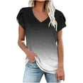 thumbnail image 2 of Babysbule Womens Summer Tunics Tops Short Sleeve Casual Gradient T-Shirts V Neck Loose Comfy Tee Fashion Cute Blouse, 2 of 4