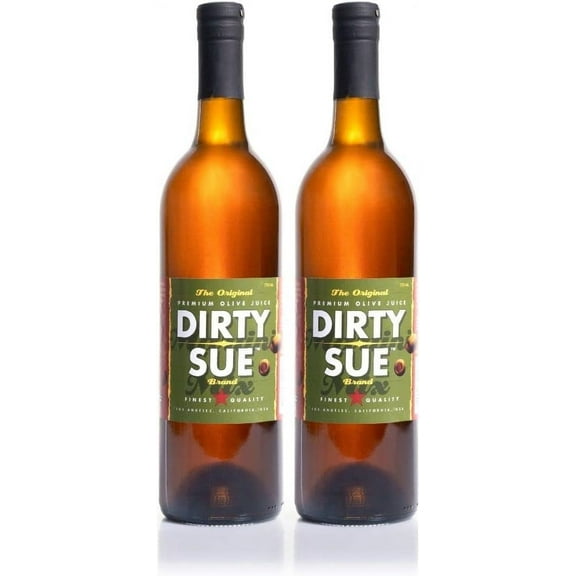 Dirty Sue Martini Mix 750ml Large Bottle Two Pack | Premium Martini Mix To Make The Perfect Martini | Our Olive Brines Are Perfect For Bartenders and Home Enthusiasts | Twice Filtered Brine Made From