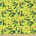 thumbnail image 2 of Ambesonne Botanical Fabric by the Yard Upholstery, Wild Floral Spring Garden, 1 Yard, Yellow Dark Teal, 2 of 5
