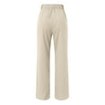 thumbnail image 3 of Akiihool Women Pants Casual Summer Womens Soft Casual Drawstring Tie Elastic Waist Loose Jogger Pants with Pockets (Beige,XL), 3 of 5