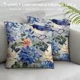 thumbnail image 3 of Shiartex Colorful Spring Flowers Throw Pillow case Covers with Zipper Blue Hydrangea Hibiscus Iris Leaf and Bird Soft Couch Living Room Bedroom Office Rustic Modern Outdoor 24x24in, 3 of 5