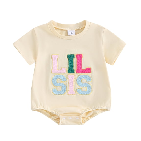 Bagilaanoe Newborn Baby Girl Rompers Letters Print Short Sleeve Bodysuits 3M 6M 12M 18M Infant Casual One Piece Short Jumpsuit