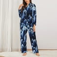 thumbnail image 3 of Junzan Blueberry Print Womens Pajama Sets,Long Sleeve Button Down For Women Pjs 2 Piece, 3 of 9