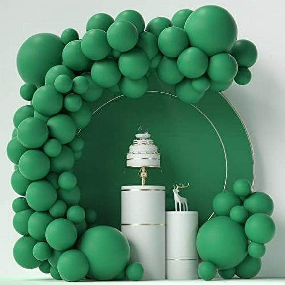 Ballons Verts 84 pcs Ballons Vert Foncé Guirlande Arc Kit 5 Pouces + 12 Pouces + 18 Pouces Jungle Safari Ballons Joyeux Anniversaire Ballons Bébé Douche Décorations de Mariage Ballons