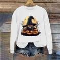 thumbnail image 4 of Jsaierl Women's Halloween Sweatshirts Plus Size Pumpkin Ghost Graphic Sweatshirt Work Crewneck T-shirt Long Sleeve Dressy Casual Pullover Tops Halloween Clothes, 4 of 6