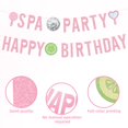 thumbnail image 4 of Banner de fiesta de spa rosa con glitter para cumpleaños Fukaisu, 4 of 7