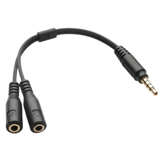Cable adaptador divisor de auriculares Hugtrwg con micrófono de 3,5 mm 1 TRRS a 2 TRS Audio AUX Para estrenar