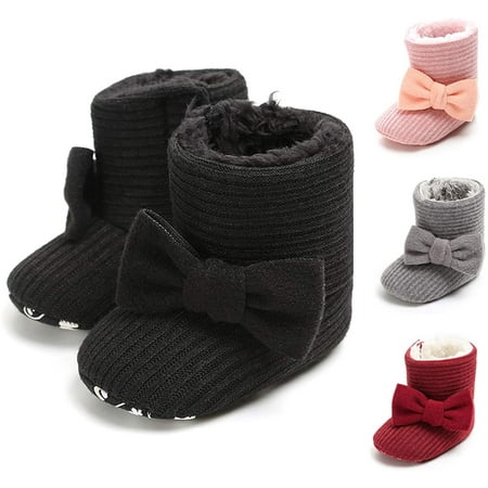 Infant Baby Boys Girls Boots Premium Soft Sole Anti-Slip Warm Winter Snow Boots Newborn Crib Shoes