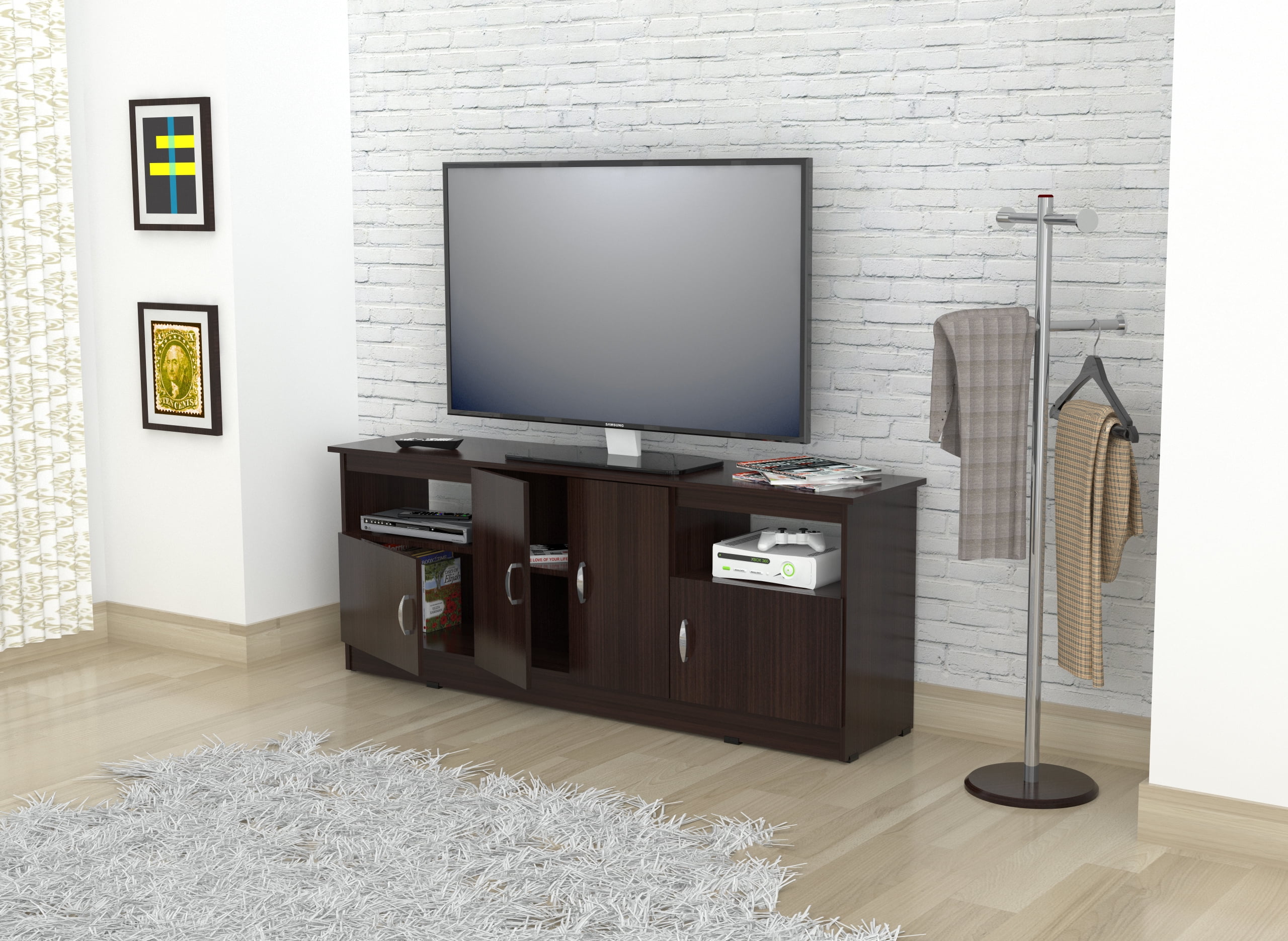 Inval Contemporary Espresso Wengue Tv Stand For Tvs Up To 60 Inval Contemporary Espresso Wengue Tv Stand For Tvs Up To 60 Com