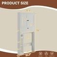 thumbnail image 2 of Over The Toilet Storage Cabinet,Bathroom Storage Cabinet with Wooden Doors,Bathroom Organizer Over-The-Toilet Cabinet(White), 2 of 8