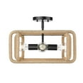 thumbnail image 2 of Camden 4-Light Semi-Flush in Matte Black with Natural Raphia Rope, 2 of 11