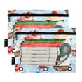 thumbnail image 2 of 2 Pack Pencil Bag 9.84x6.1 Inch 3-Ring Page Turning Folder Zipper Pencil Case Pencil Bag Page Turning File BagBlue Cupcake, 2 of 6