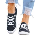 thumbnail image 6 of Women Lightweight Flat Walking Sneakers Classic Canvas Upper Lace Up Low Top Non Slip Daily Shoes, 6 of 9