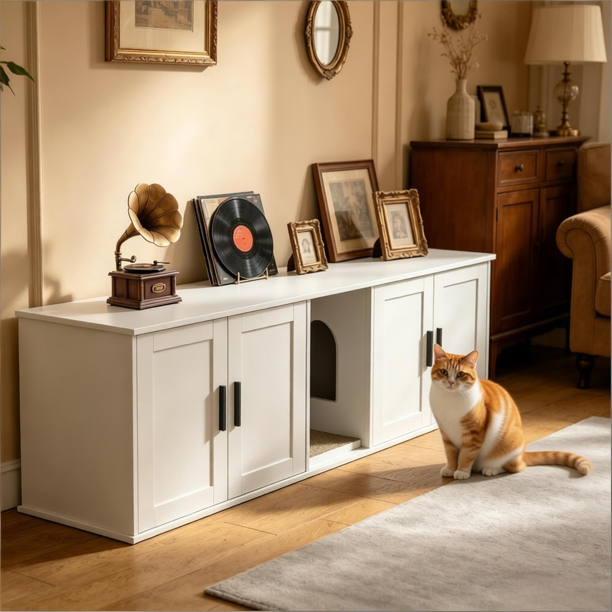 Cat litter Box Furniture,Cat Litter Box Enclosure,Hidden Litter Box Furniture