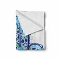 thumbnail image 2 of Hamsa Soft Flannel Fleece Throw Blanket, Large Hamsa Hand with Ornamental Flower and Petal Folkloric, Cozy Plush for Indoor and Outdoor Use, 70" x 90", Blue Turquoise White, by Ambesonne, 2 of 6