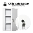 thumbnail image 4 of kleankin Wall Mount Medicine Cabinet - Lockable Steel First Aid Cabinet with 3 Tier Shelves, White - Bathroom & Kitchen Storage, 4 of 9