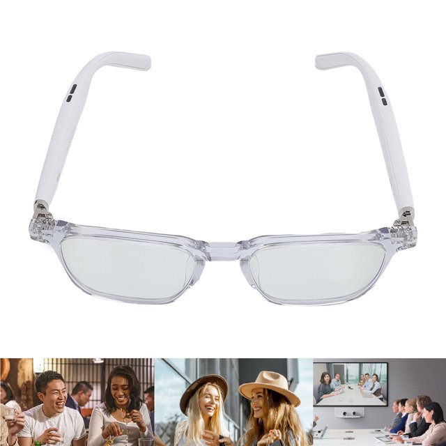 Lunettes de Traduction AI, Lunettes de Traducteur Intelligent avec 100+ Langues en Temps Réel, Micro et Haut-Parleur Intégrés, pour Voyage Musique et Appels