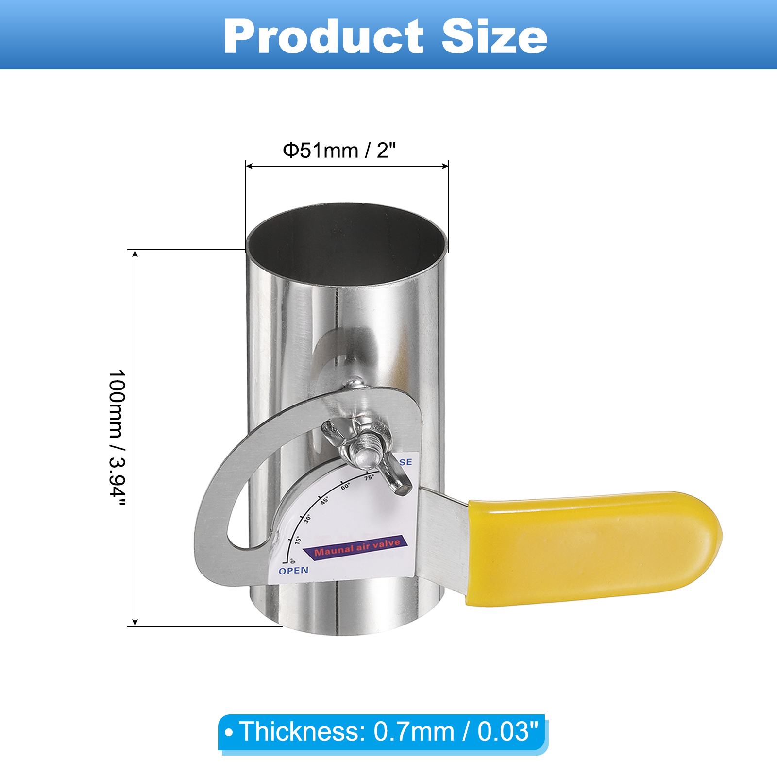 2 Inch Duct Backdraft Damper, Manual Adjustment Airflow Volume Damper for Vents Fans Extractors Range Hoods Heating Systems