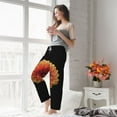 thumbnail image 5 of Salouo Orange Dalia Print Women's Pajama Pants Casual Loose Sweatpants PJs Flowy Pants Drawstring Palazzo for Women Wide Leg Pants Lounge Pajama -XX-Large, 5 of 8