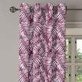 thumbnail image 2 of Ambesonne Leaves Grommet Curtain, Plum Aloha Leaf Botanical, 50"x96", Plum and White, 2 of 5