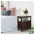 thumbnail image 2 of Narrow End Table with 2 Drawers Sofa Side Table & Open Storage Shelf for Office Living Room Bedroom Bedside, Espresso, 2 of 9