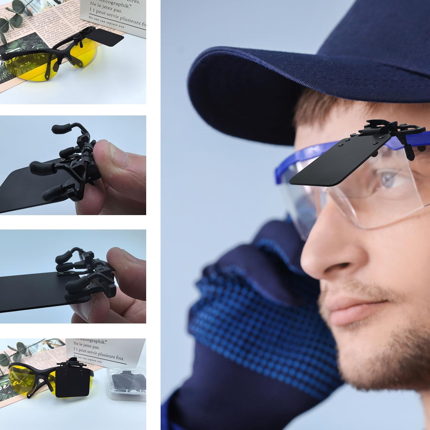 ABCISI 2 Packs International Standard Shooting Glasses Blinders Occluder Clip Patch, Goggles Blocking Piece Eyecups Archery Blinds, 1.18*1.57in