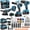 3 Tool Sets with 2 Batteries, variant on Brushless Cordless Power Tool Combo Kit, Industrial Grade Rotary Hammer Drill, Impact Wrench & Angle Grinder Set for Wall & Car Maintenance
