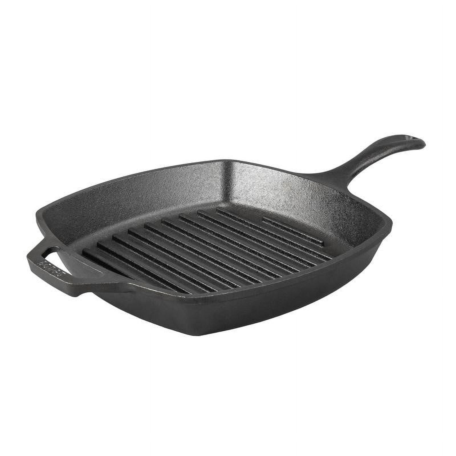 Lodge 3-Piece Pre-Seasoned Cast Iron Skillet Set - Includes 10 1/4 Skillet,  10 1/4 Grill Pan, and 10 1/2 Griddle