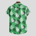 thumbnail image 4 of ALLLIST with Pockets Men's Shirts Big And Tall Collared Short Sleeve Button Down Shirts Green Hawaiian Casual Men's Clothes, 4 of 9