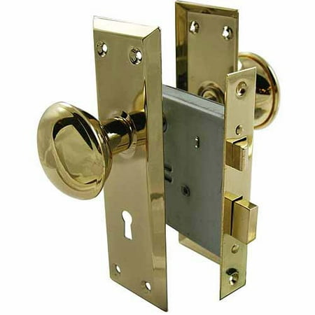 Ultra 44609 2 1 4 Brass Old Time Mortise Interior Door Lock Set
