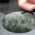 thumbnail image 4 of Aesthetic Foggy Mountain View Painting Trees Round Carpet Circle Rug Outdoor Patio Area Rug Washable Large Area Rugs Hallway Room Decor Fitness Mats, 4 of 8