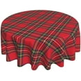 thumbnail image 1 of Nappe de Noël Ronde 60 Pouces Rouge Vert à Carreaux Buffalo Anti-Poussière Résistante aux Plis Rustique Nappe à Carreaux de Noël pour Fête de Vacances, 1 of 5