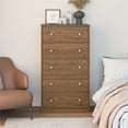 thumbnail image 6 of Home Square Emery 2-Piece Dresser Set, Walnut, 5 Drawer Dresser, 6 Drawer Dresser, 6 of 18