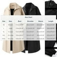 thumbnail image 2 of successthop Trench Coat Men Long Sleeve Lapel Overcoat with Pockets Knee Length Button Down Zipper Solid Stylish Outwear, 2 of 5